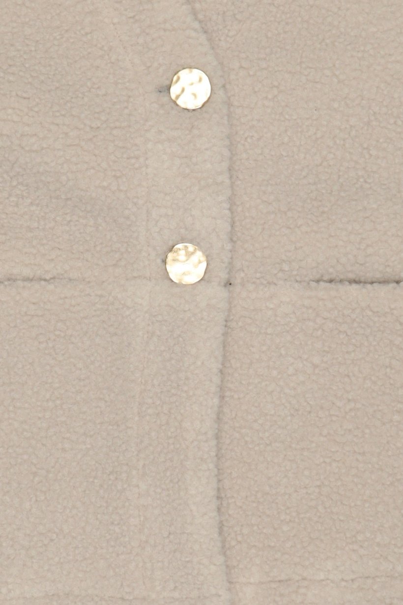 Women Textured Sherpa Jacket, Light Tan