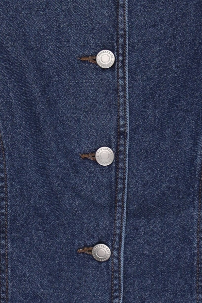 Women Regular Fit Washed Waistcoat, Blue