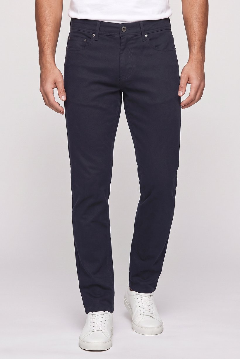 Men Classic Fit Solid Chino Pants, Navy