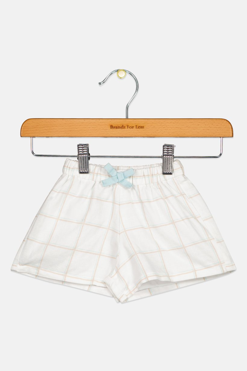 Toddlers Girl Windowpane Basic Shorts, Multicolor