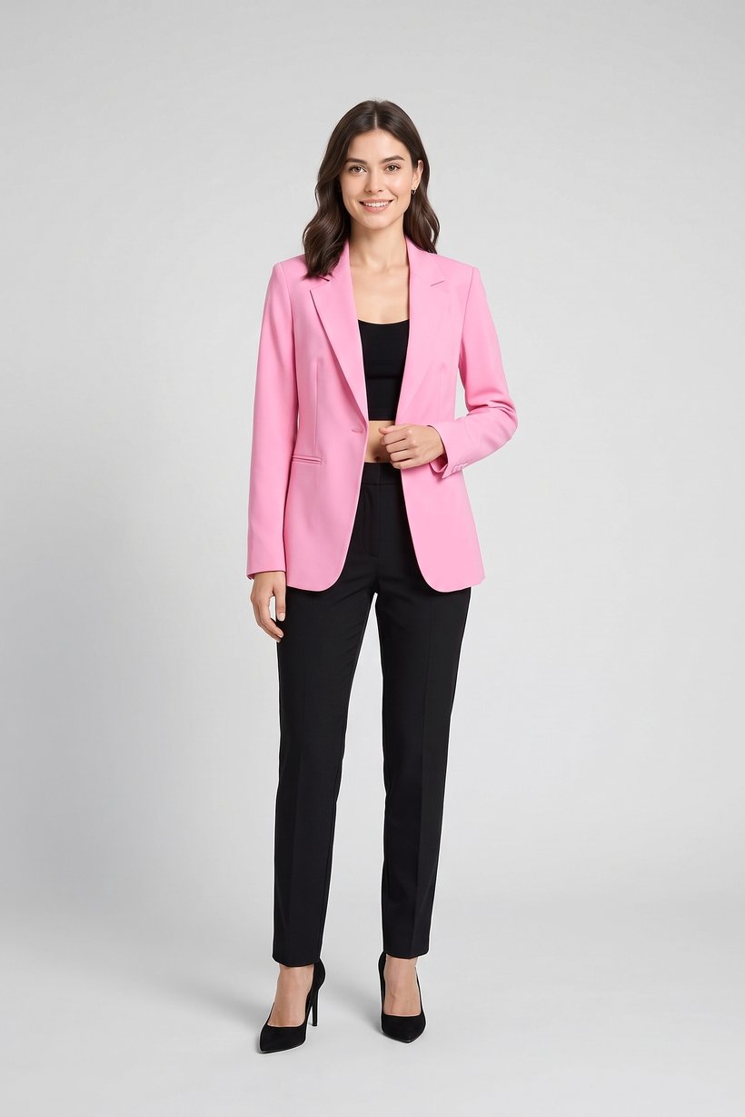 Women Regular Fit Solid Casual Blazer, Pink