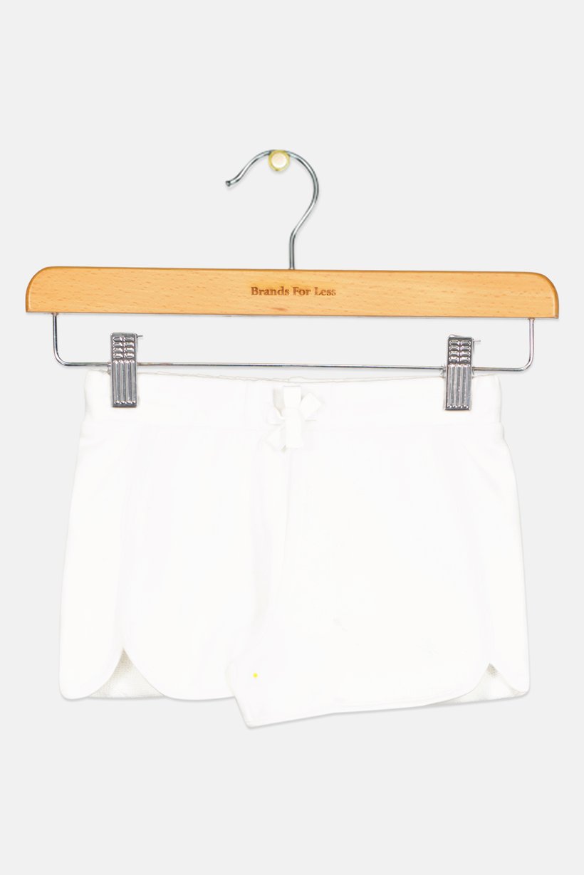 Toddlers Girl Plain Basic Shorts, White