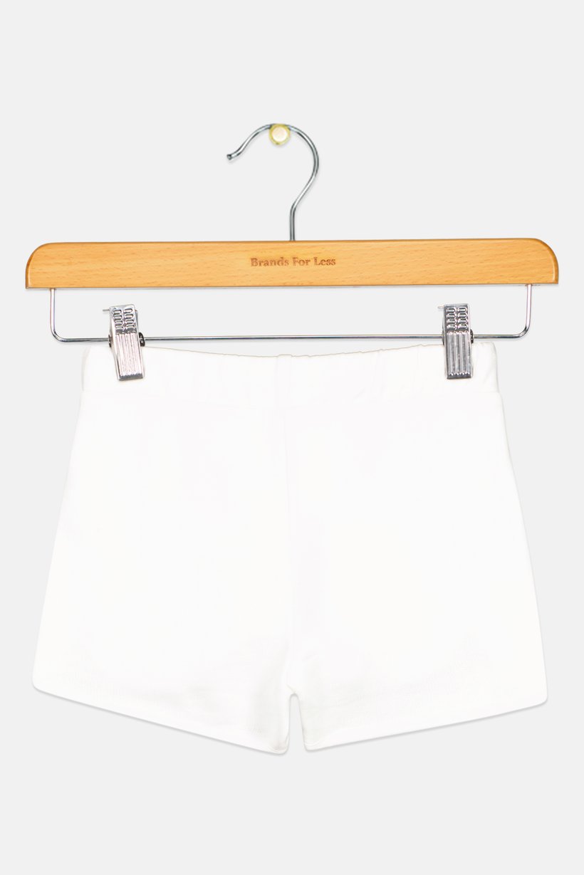 Toddlers Girl Plain Basic Shorts, White