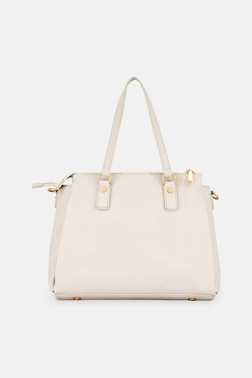 Women Brand Logo Shoulder Bag, Off White