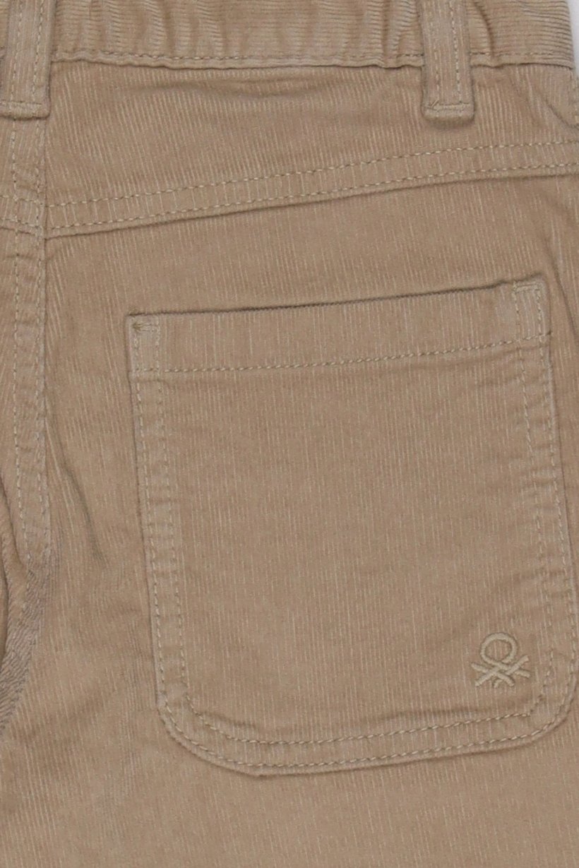 Kids Girl Regular Fit Textured Corduroy Pants, Beige