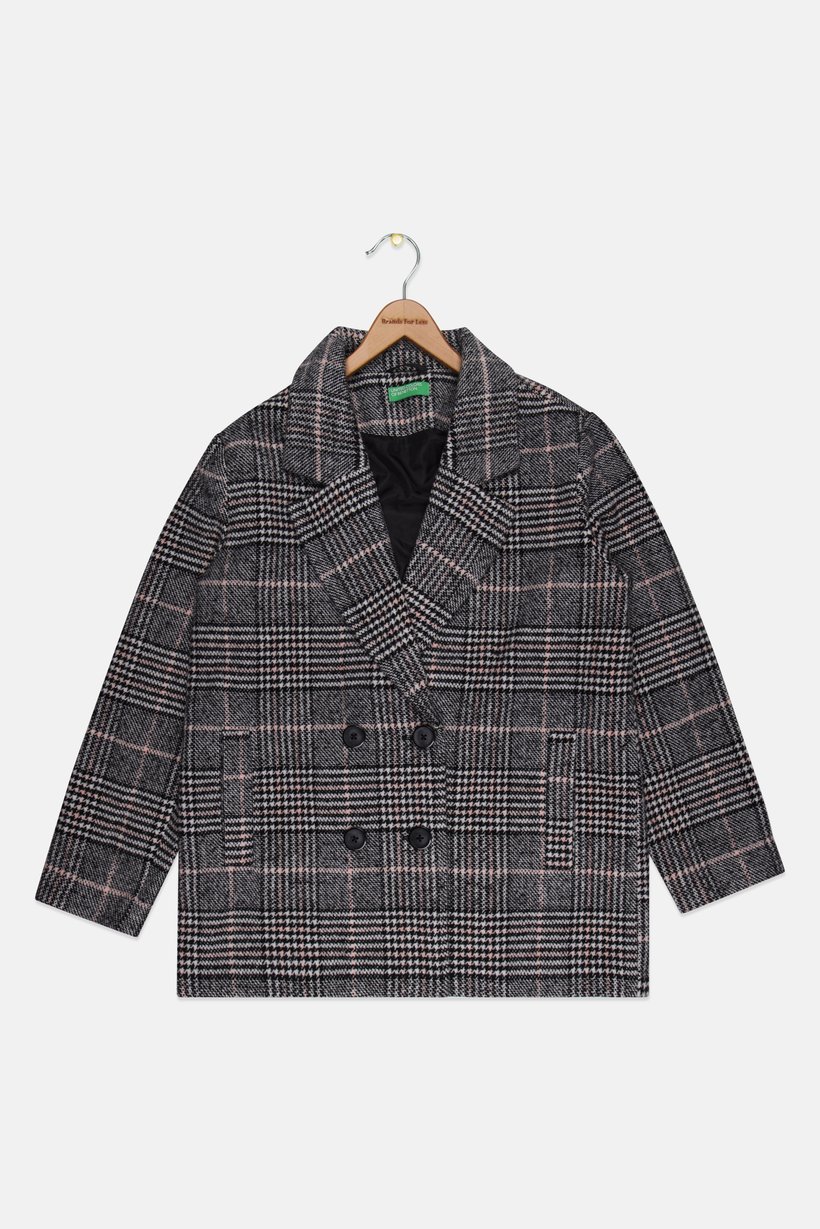 Kids Girl Regular Fit Plaid Casual Blazer, Multicolor