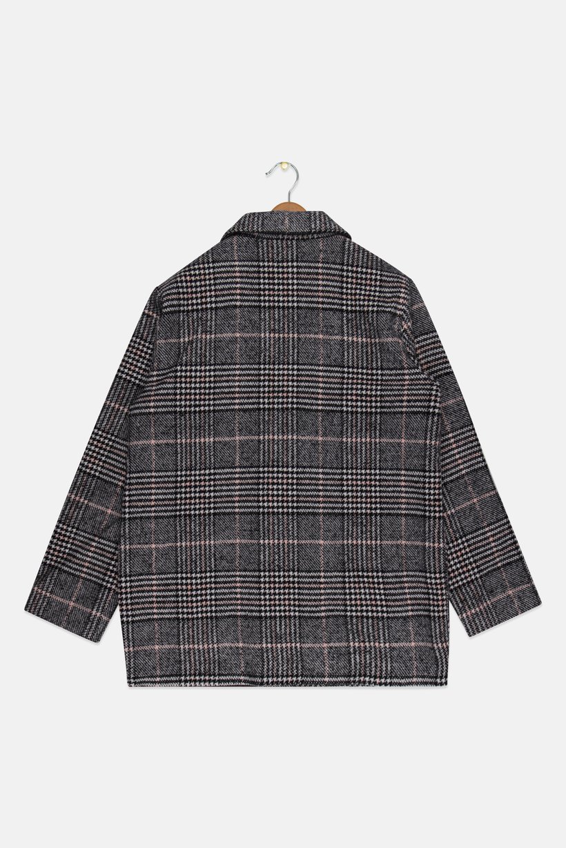 Kids Girl Regular Fit Plaid Casual Blazer, Multicolor