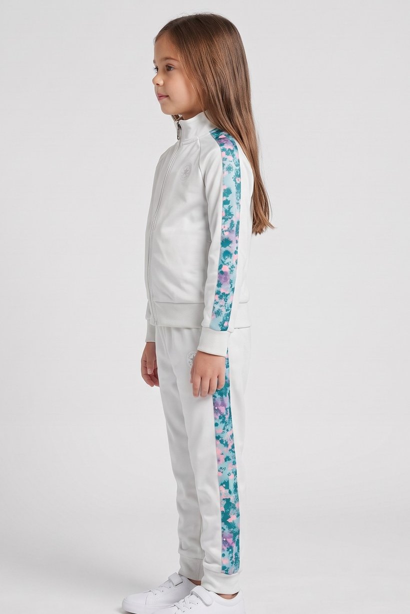 Kids Girl 2 Pieces Brand Logo Sweatshirt And Pants Set, Light Grey