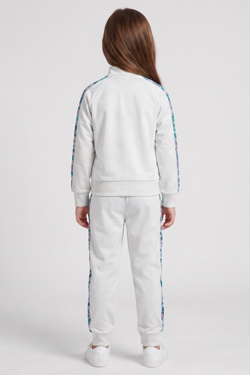 Kids Girl 2 Pieces Brand Logo Sweatshirt And Pants Set, Light Grey