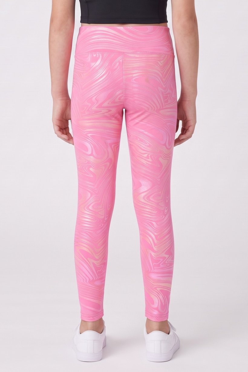 Kids Girl Sportswear Fit Brand Logo Training Leggings, Pink