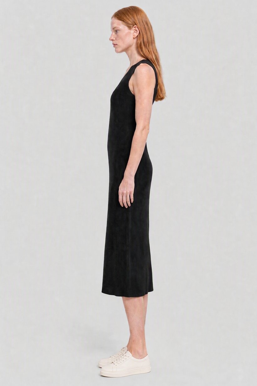 Women Ribbed Bodycon Dress, Black