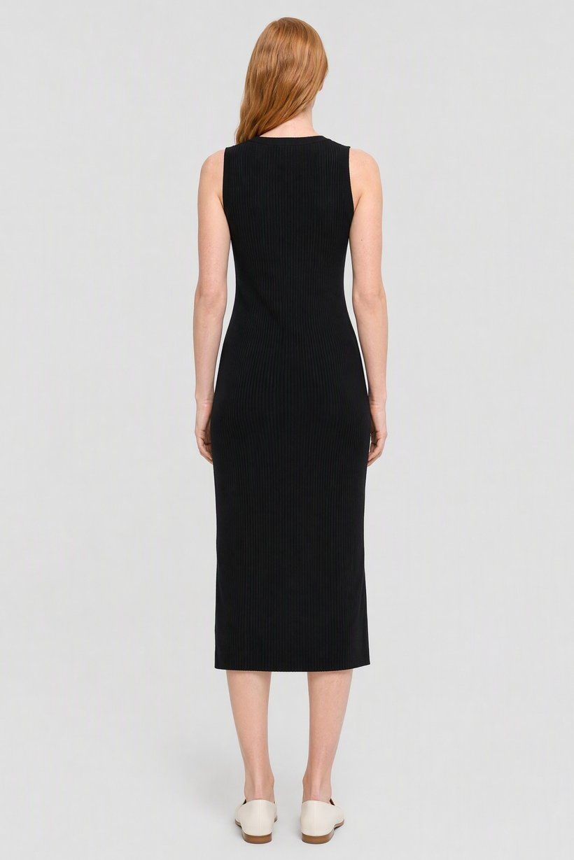 Women Ribbed Bodycon Dress, Black