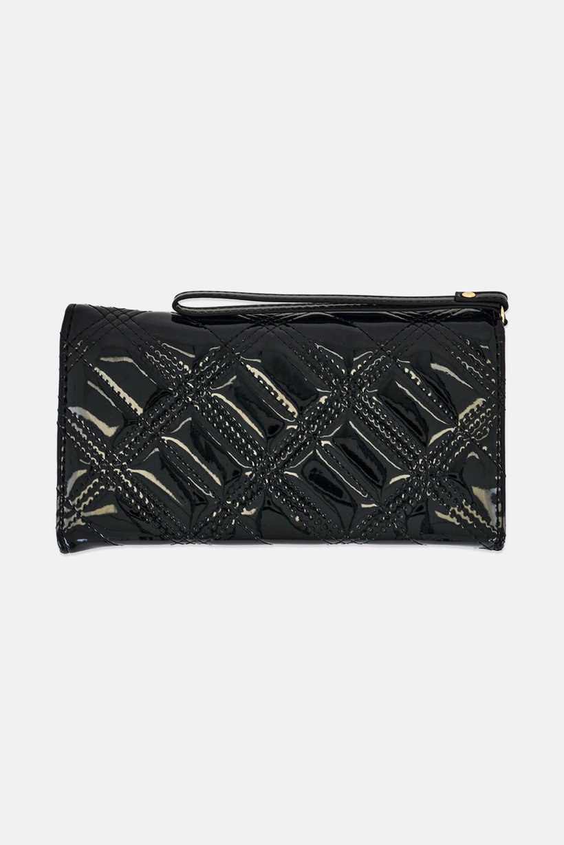 Women Brand Logo Wallet, Black