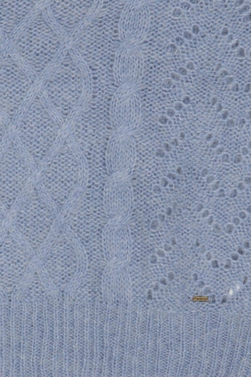 Women V-Neck Textured Long Sleeve Sweater, Light Blue