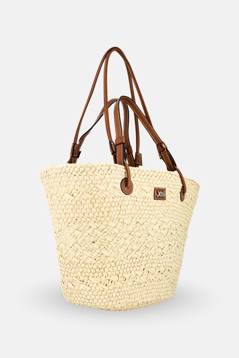 Women Brand Logo Tote Bag, Cream