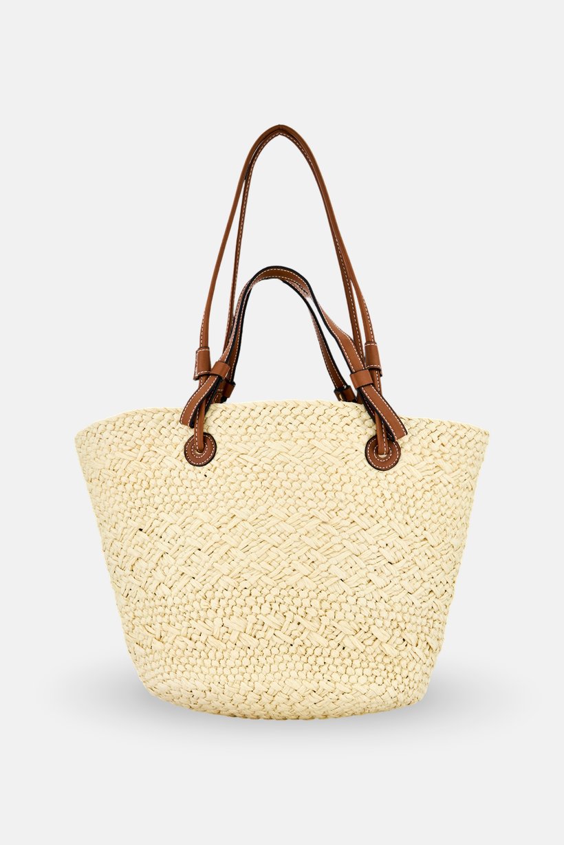 Women Brand Logo Tote Bag, Cream