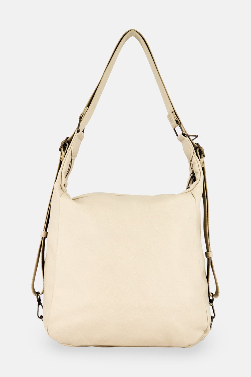 Women Brand Logo Shoulder Bag, Light Grey