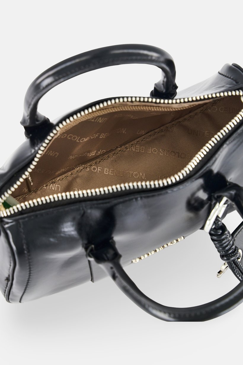 Women Brand Logo Mini Handbag, Black