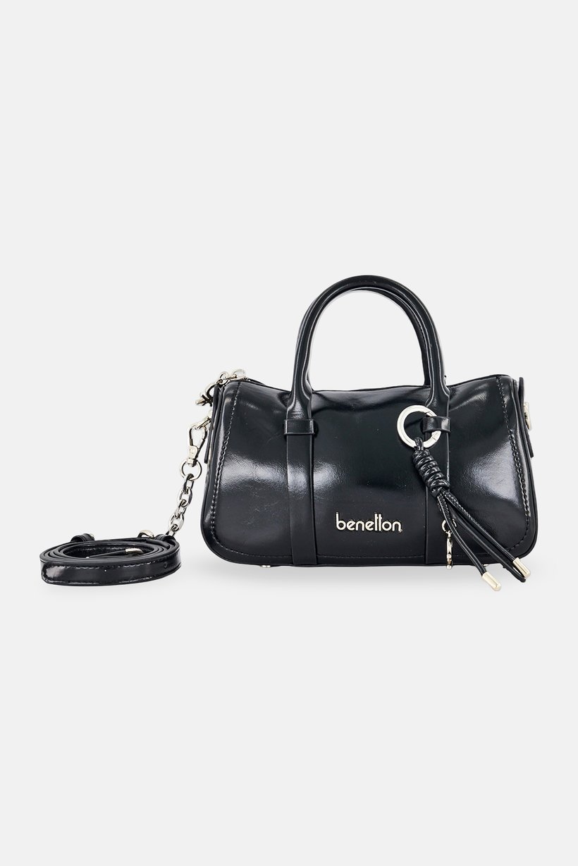 Women Brand Logo Mini Handbag, Black