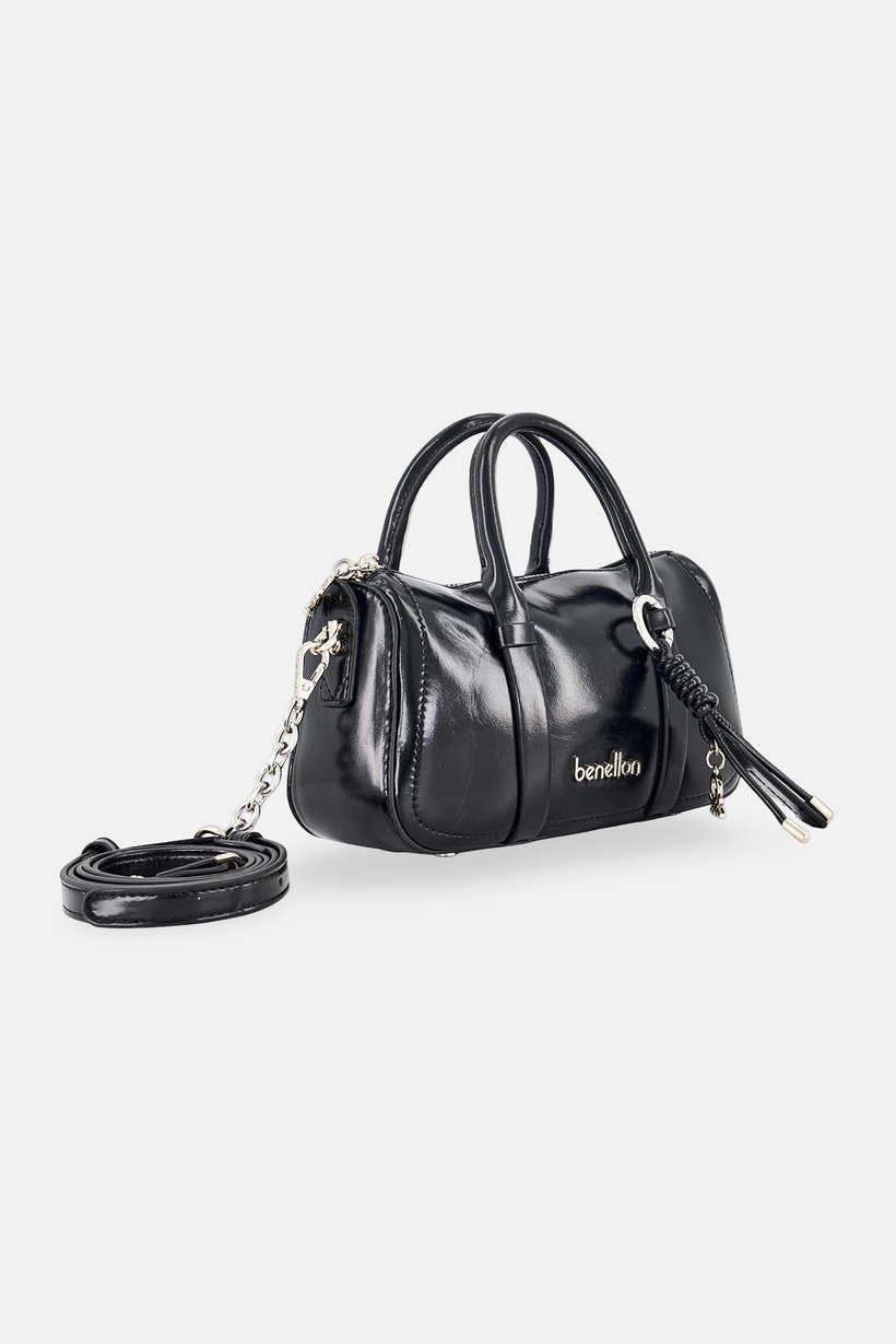 Women Brand Logo Mini Handbag, Black