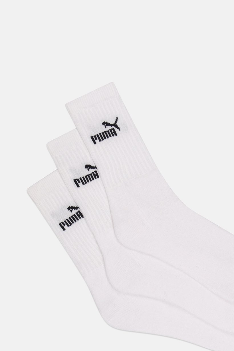 Men 6 Pairs Brand Logo High Socks, White