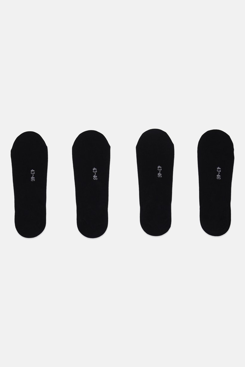 Men 4 Pairs Brand Logo High Cut Crew Socks, Black