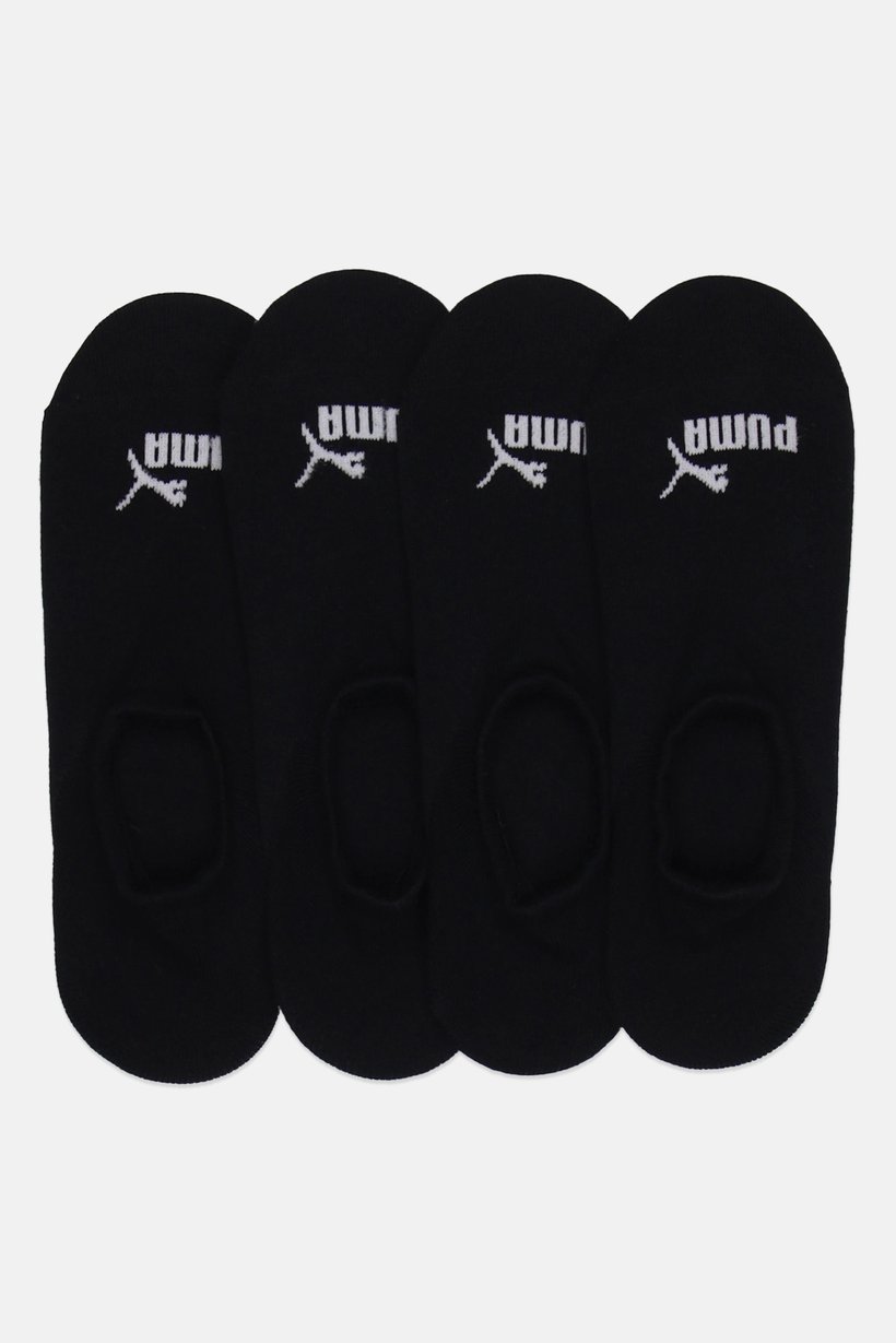 Men 4 Pairs Brand Logo High Cut Crew Socks, Black