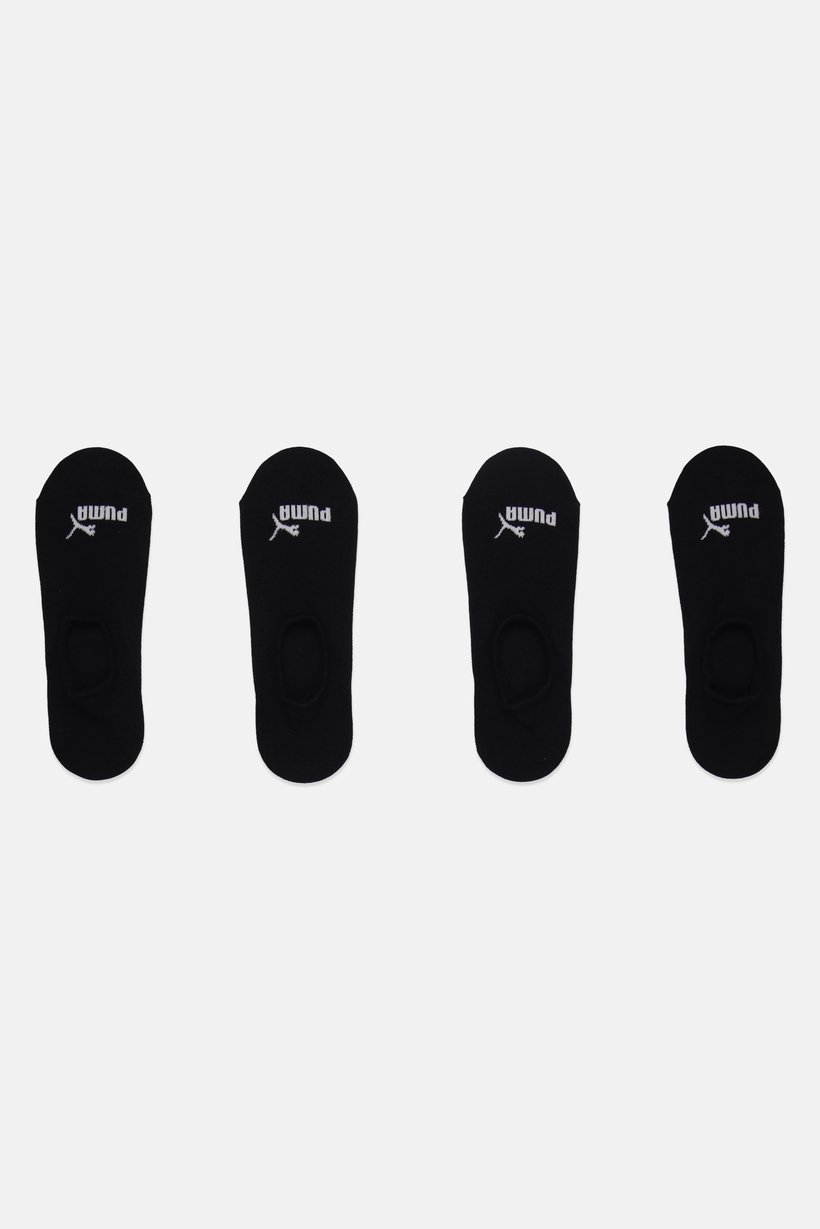 Men 4 Pairs Brand Logo High Cut Crew Socks, Black