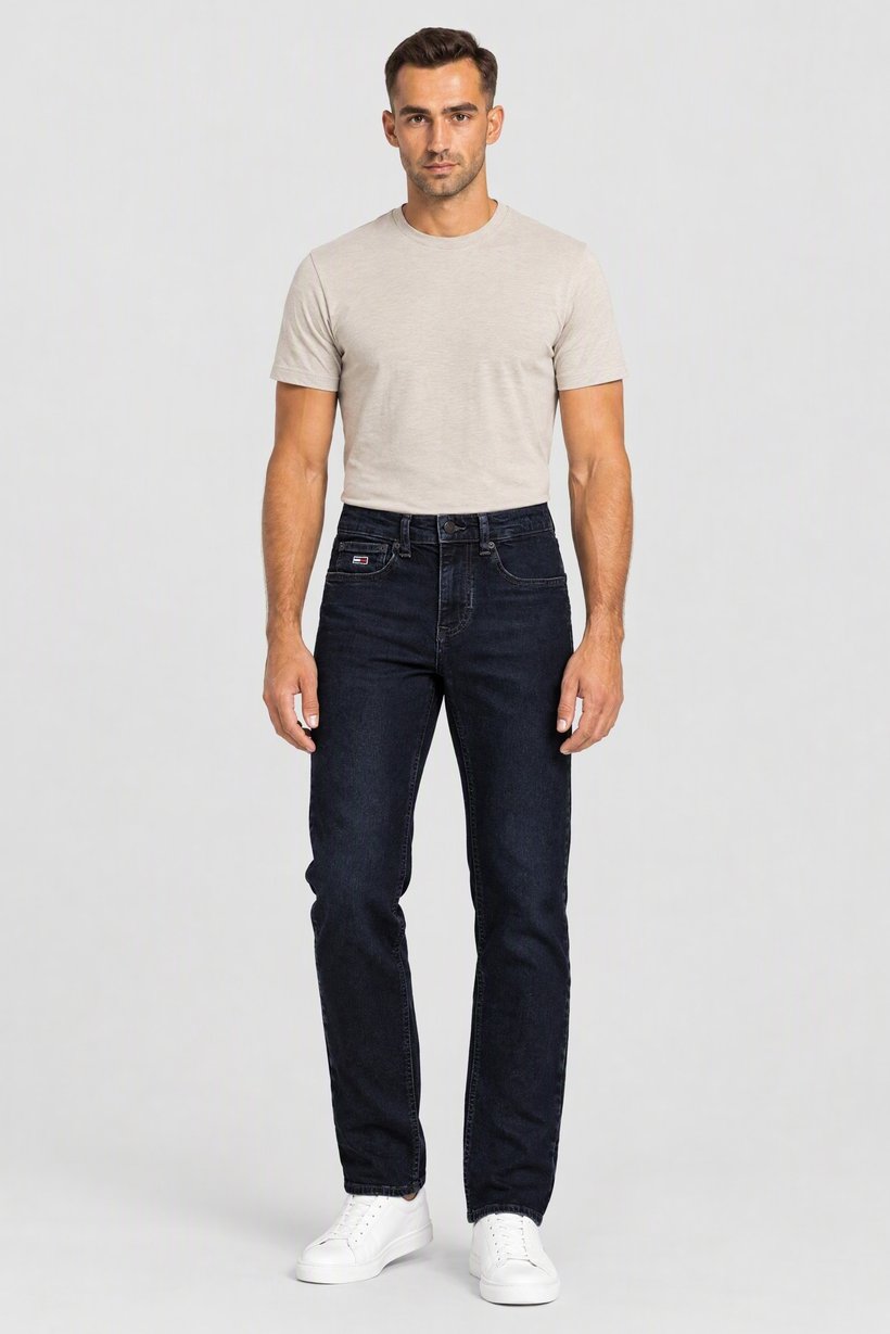 Tommy Hilfiger Jeans Men Slim Fit Embroidered Logo Stretchable Jeans, Navy