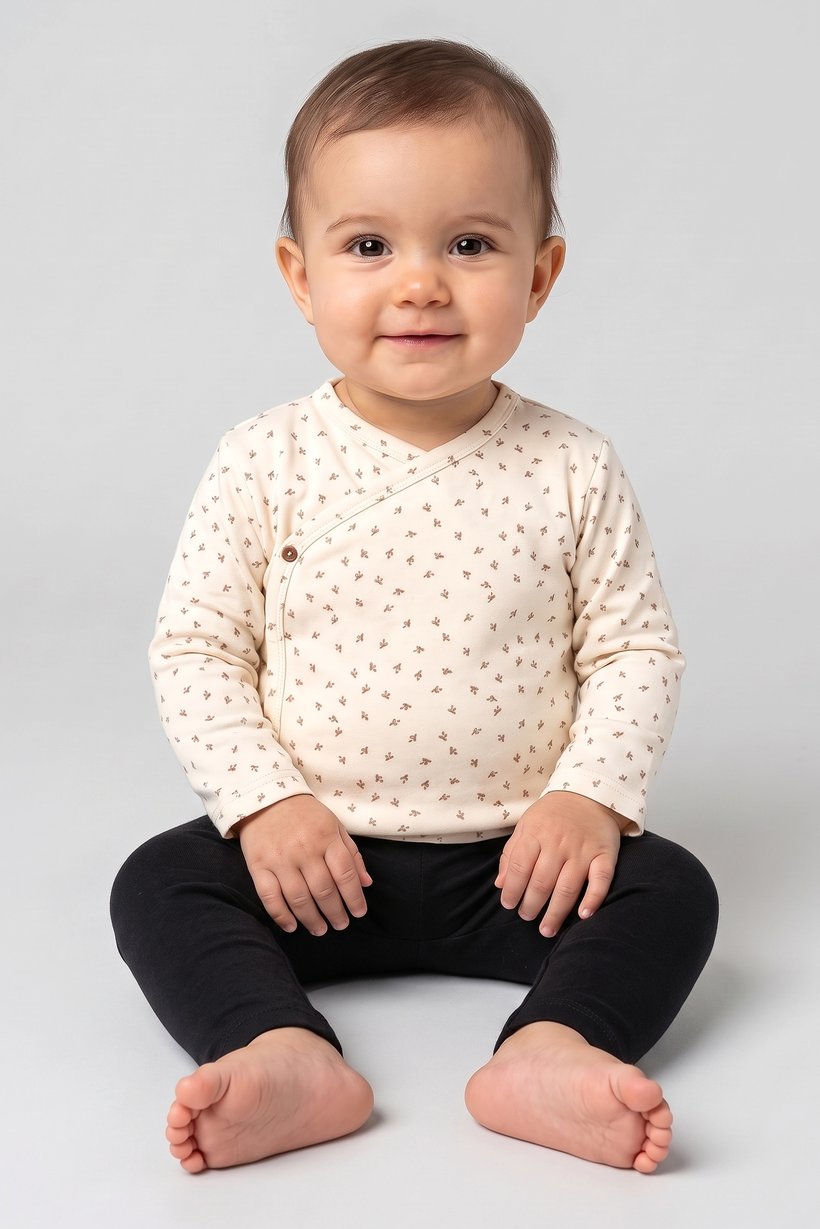 Kids Girl Allover Print Long Sleeve Top, Multicolor