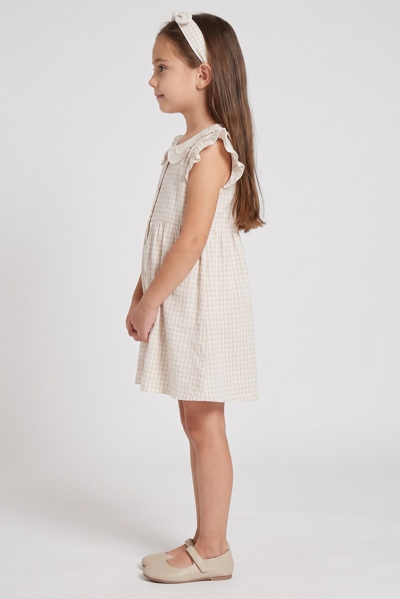 Kids Girl 2 Pcs Stripe Dress With Headband, Multicolor