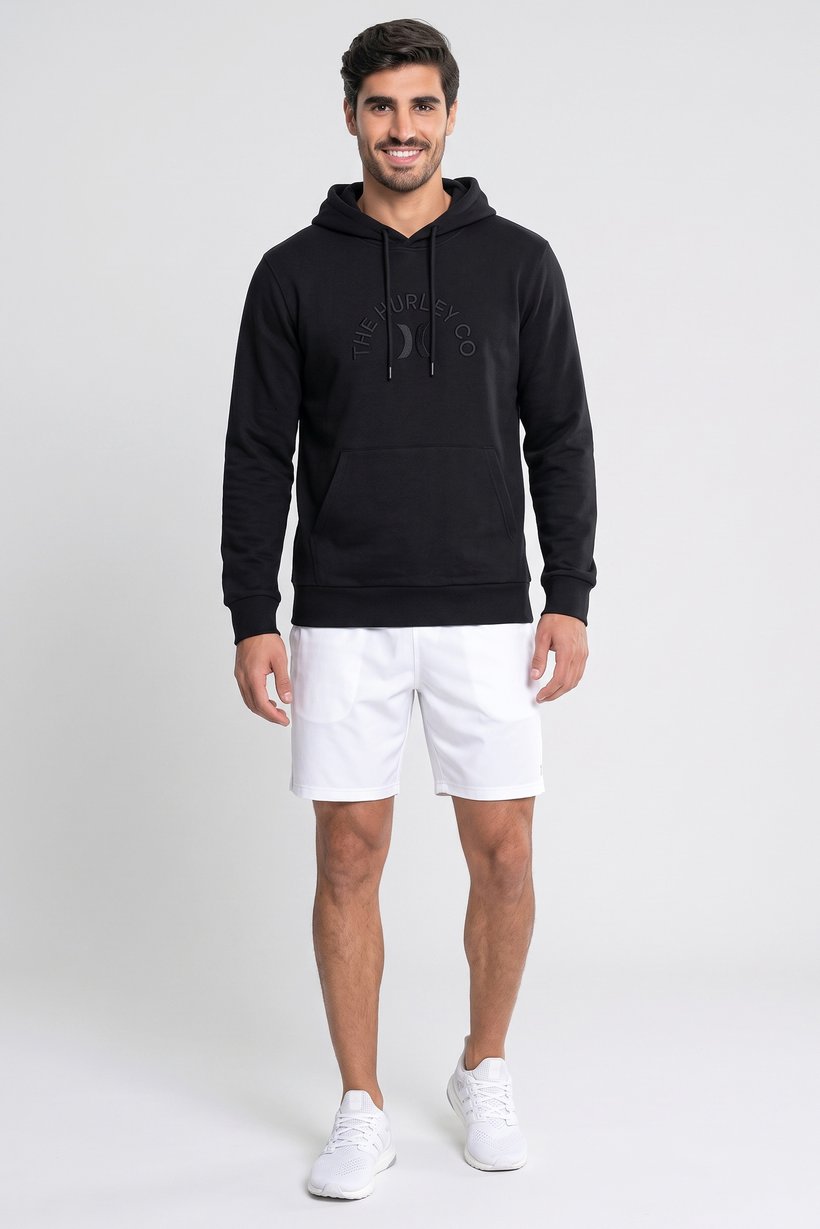 Men Sportwear Fit Long Sleeve Outdoor Hoodie, Black