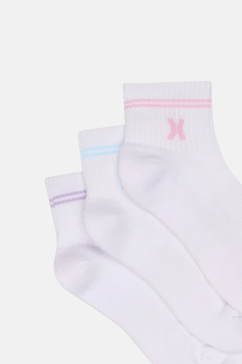 Women 6 Pairs Brand Logo Crew Socks, White