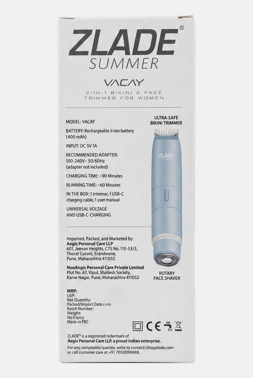 2 In 1 Facial Hair Removal Shaver and Body Trimmer