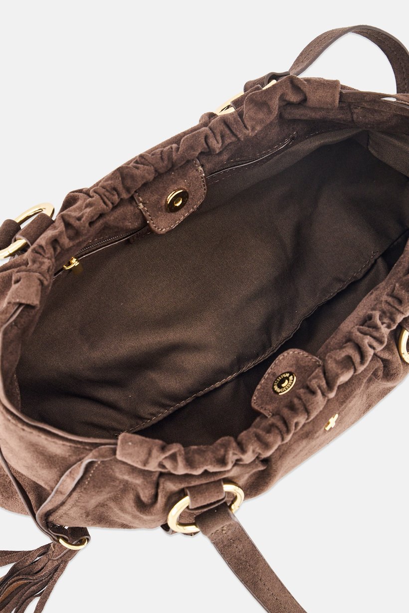 Women Brand Logo Shoulder Bag, Brown