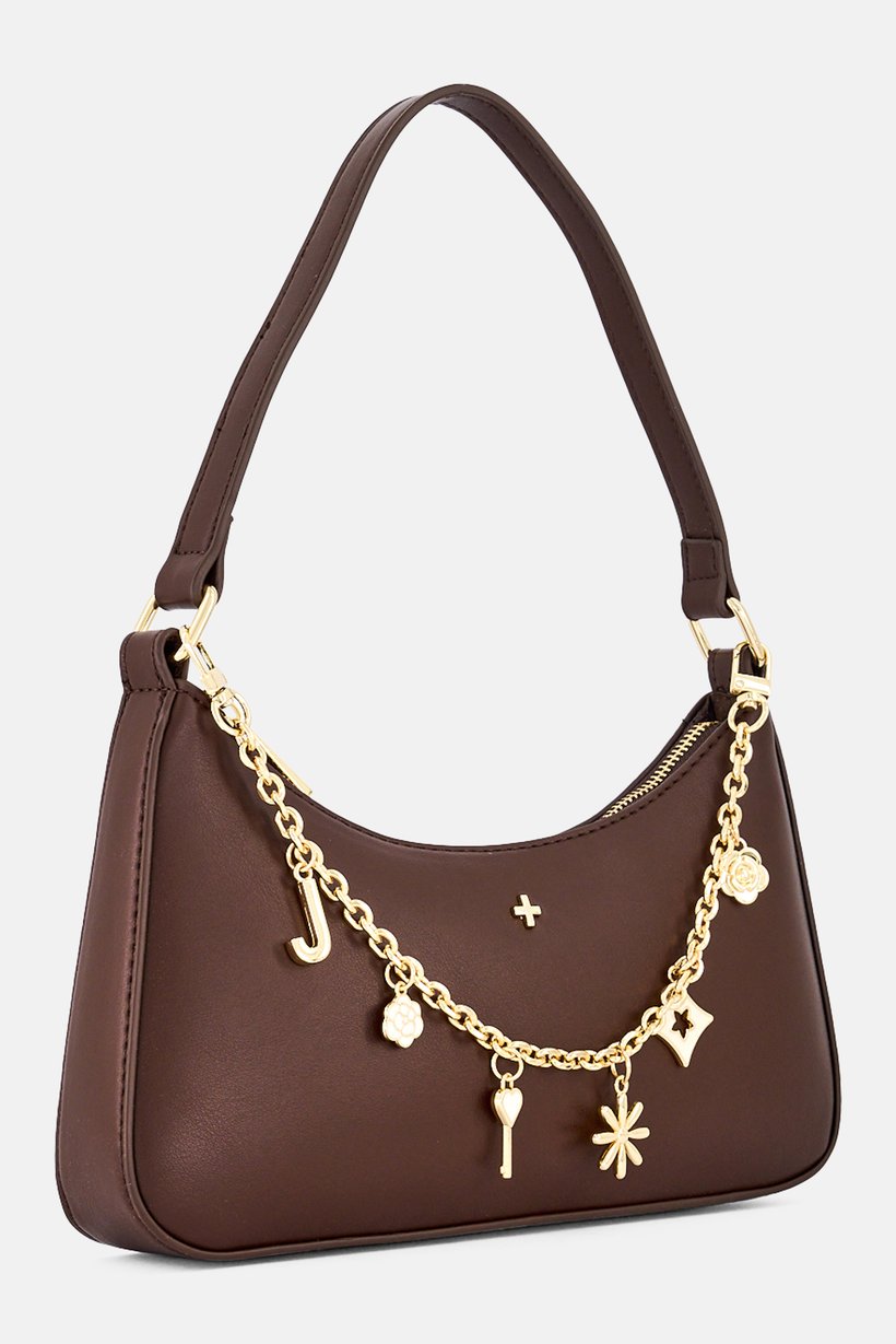 Women Brand Logo Shoulder Bag, Brown