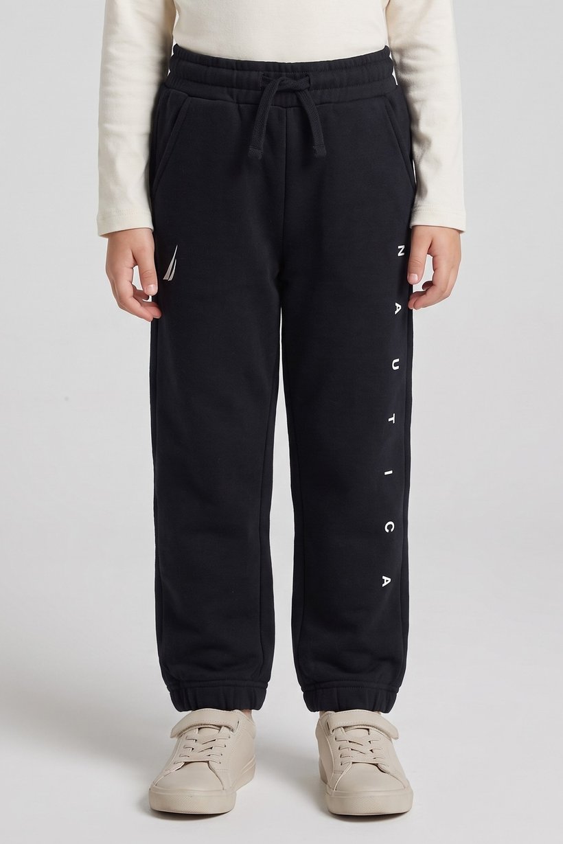 Toddlers Girl Brand Logo Sweatpants, Navy