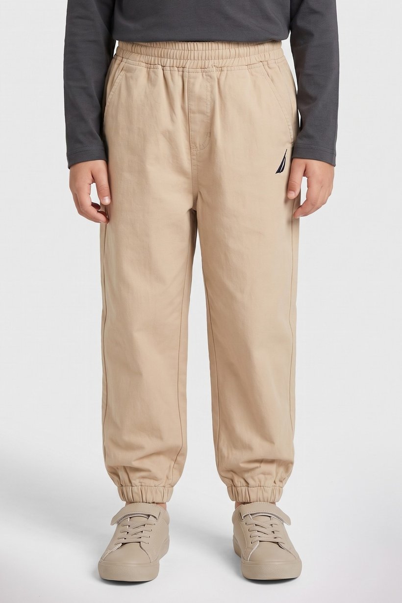 Kids Boy Regular Fit Plain Chino Pants, Khaki