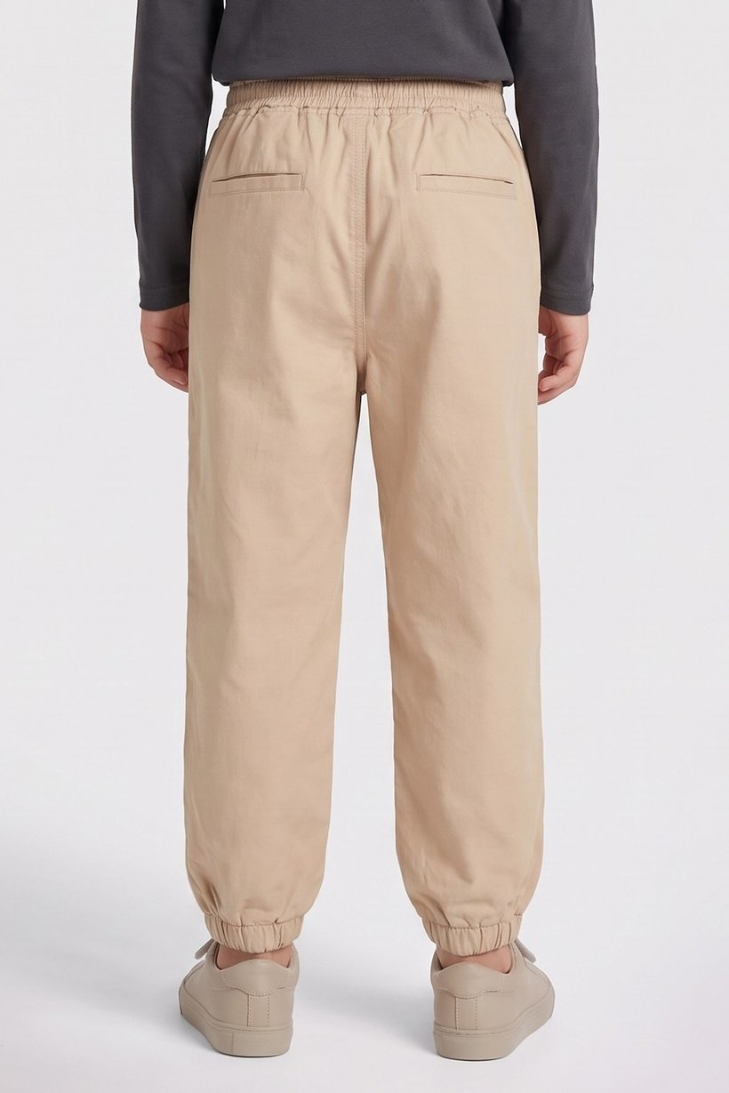 Kids Boy Regular Fit Plain Chino Pants, Khaki