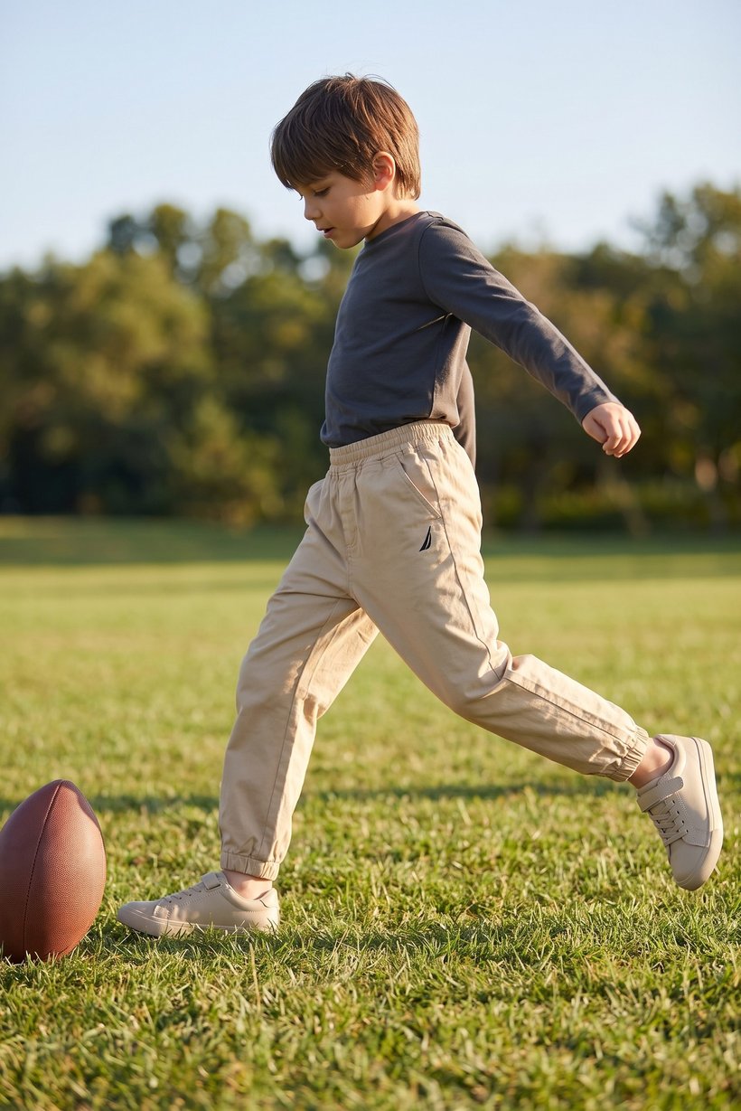 Kids Boy Regular Fit Plain Chino Pants, Khaki