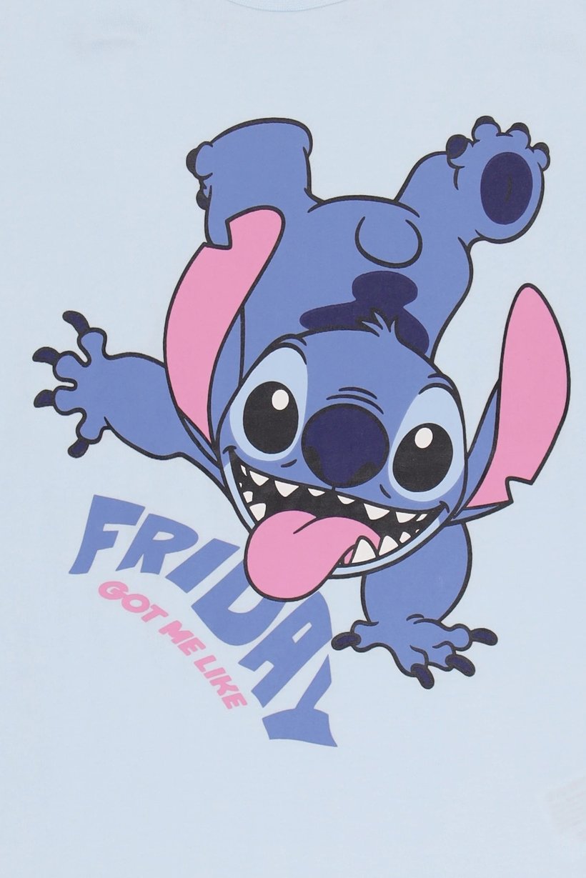 Kids Girl 2 Pieces Graphic Print T-Shirt And Shorts Set, Light Blue