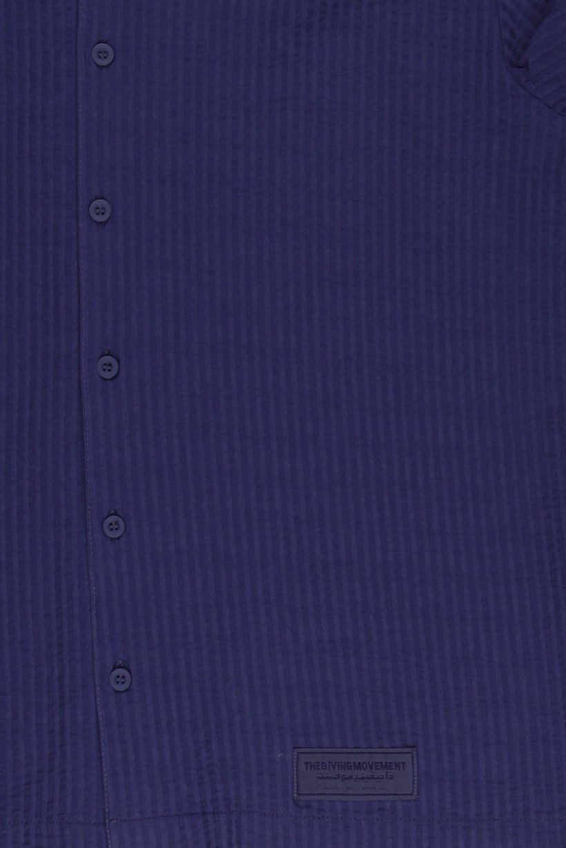 Kids Boy Brand Logo Short Sleeve Shirt, Navy Blue