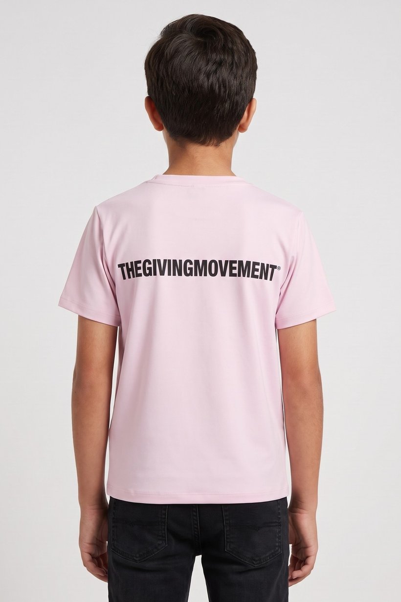 Kids Boy Crew Neck Short Sleeve Plain T-Shirt, Pink