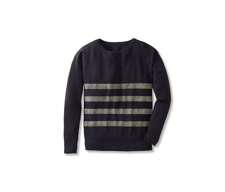 Women Round Neck Long Sleeve Stripe Pullover , Multicolor