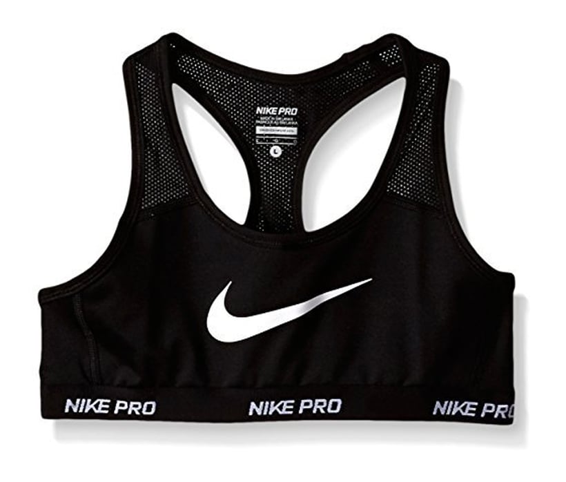 Girls Pro Hypercool Bra, Black and White
